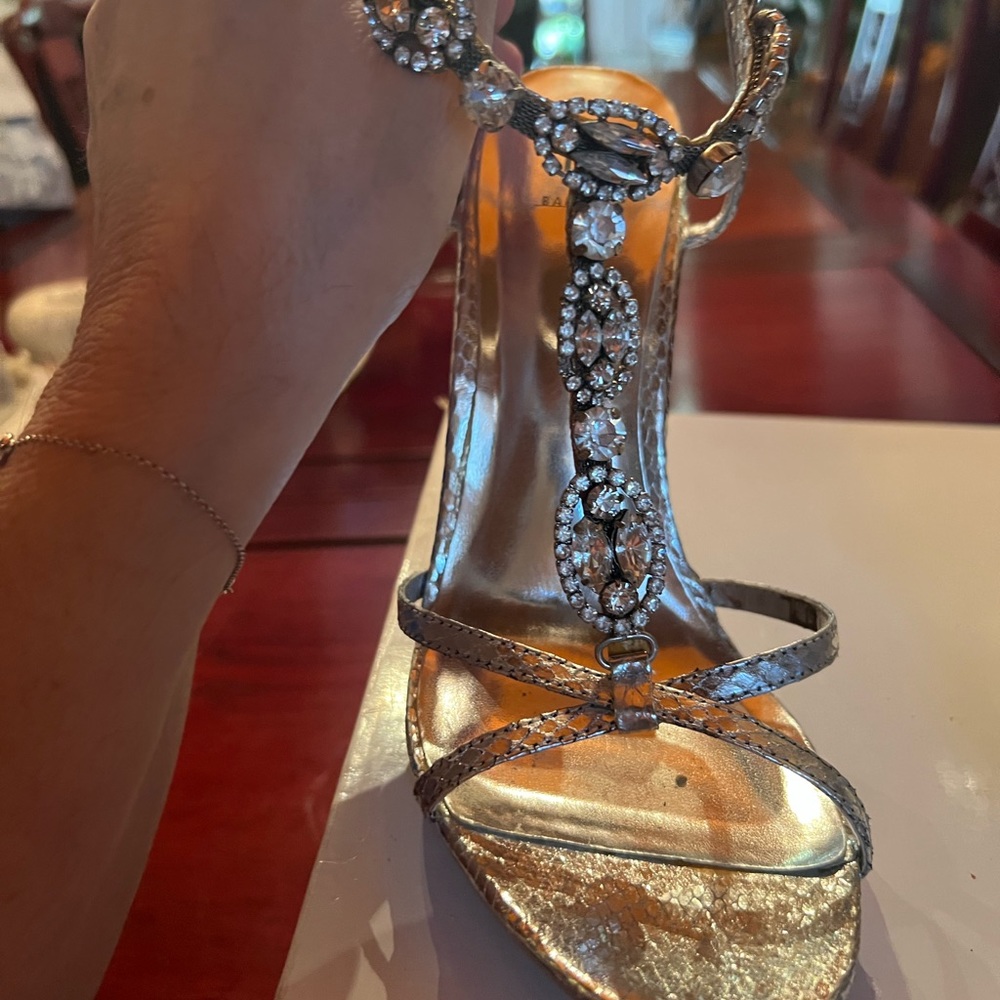 Bakers Silver and Rhinestone Shoes